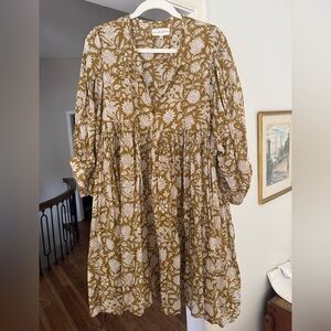 Daughters of India Kyra Mini Dress in Golden Palm